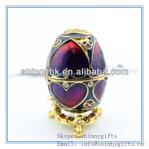 Ester Pomotional Gfts /aster Egg Shaped Metal jewerly box /Trinket box SCJ014